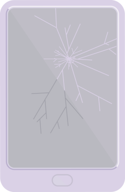 Kırık elektronik tablet vektör simgesi bir insan tarafından çizildi