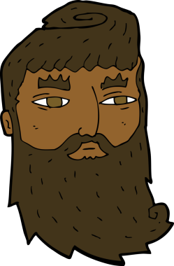 Bir insan tarafından çizilmiş sakallı bir adam.