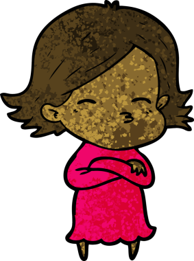 Bir insan tarafından çizilmiş karikatür kadın.