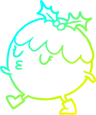 Soğuk gradyan çizgisi bir insan tarafından çizilmiş bir noel pudinginin çizimi