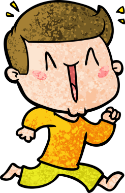 Bir insan tarafından çizilmiş heyecanlı bir çizgi film.