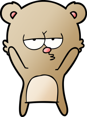 Bir insan tarafından çizilmiş sıkılmış ayı çizgi filmi