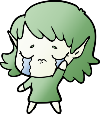 Bir insan tarafından çizilmiş ağlayan elf kızı.