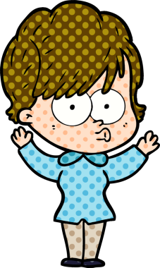 Bir insan tarafından çizilmiş karikatür kadın.