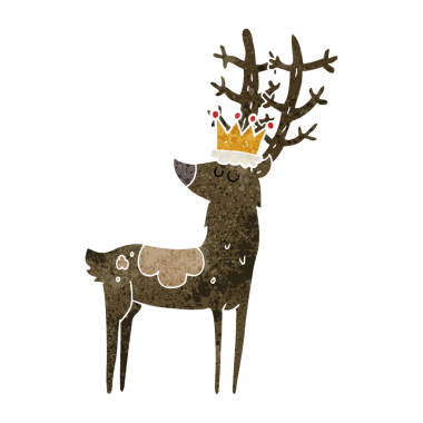 Bir insan tarafından çizilmiş serbest çizgi film geyik kralı.