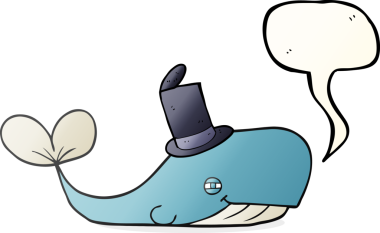 Bir insan tarafından çizilmiş serbest konuşma balonu çizilmiş bir balina şapkası