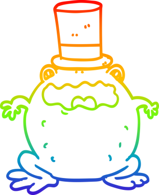 Bir insan tarafından çizilmiş silindir şapkalı bir karakurbağasının çizimi.