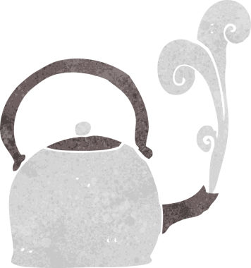 Bir insan tarafından çizilmiş eski bir çaydanlık.