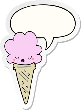 Bir insan tarafından çizilmiş yüz ifadeli karikatür dondurması.