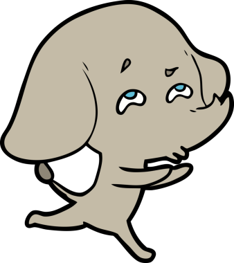 Bir insan tarafından çizilmiş karikatür fili