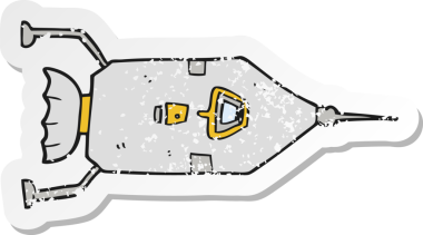 Bir insan tarafından çizilmiş karikatür çıkartması.