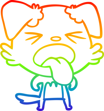 Gökkuşağı gradyan çizgi çizimi bir insan tarafından çizilmiş iğrenç bir köpek.