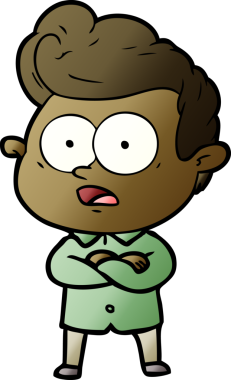 Bir insan tarafından çizilmiş çizgi film bakışlı adam.