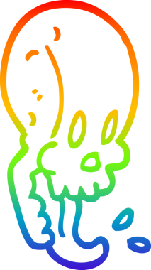 gökkuşağı gradyan çizgi çizimi bir insan tarafından çizilmiş çılgın kafatası