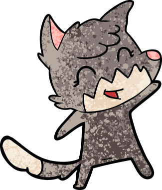 Bir insan tarafından çizilmiş mutlu çizgi film tilkisi.