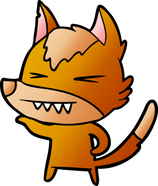 Bir insan tarafından çizilmiş tilki çizgi film karakteri