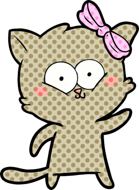 Bir insan tarafından çizilmiş çizgi film kedisi.