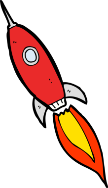 Bir insan tarafından çizilmiş çizgi film uzay gemisi.