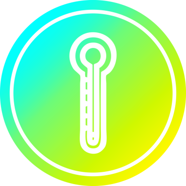cam termometre dairesel simgesi, bir insan tarafından çizilmiş.