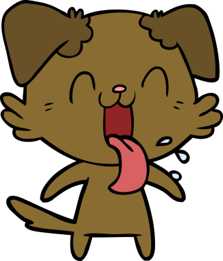 Bir insan tarafından çizilmiş nefes nefese bir köpek.