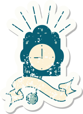 Bir insan tarafından çizilmiş dövme stili eski bir çıkartma.