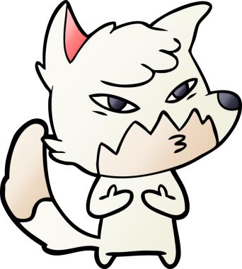 Bir insan tarafından çizilmiş akıllı çizgi film tilkisi.