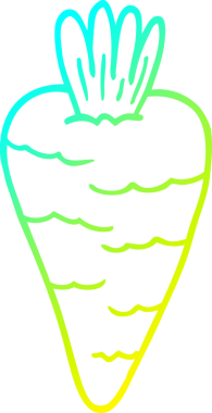 Bir insan tarafından çizilmiş bir havuç karikatürü.