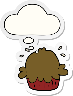 Düşünce baloncuklu tatlı çizgi film turtası insan tarafından çizilmiş bir çıkartma gibi.