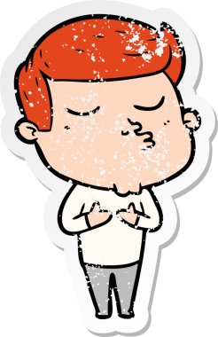 Bir insan tarafından çizilmiş karikatür mankeni adamın sıkıntılı çıkartması.