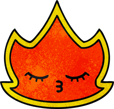 Bir insan tarafından çizilmiş bir ateşin retro grunge dokusu.