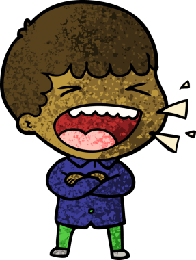 Bir insan tarafından çizilmiş gülen adam.