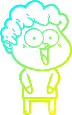 Bir insan tarafından çizilmiş mutlu bir adamın soğuk çizgi çizimi.