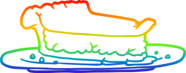 gökkuşağı gradyan çizgi çizimi bir insan tarafından çizilmiş et pastası
