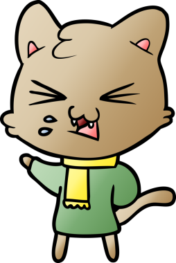 Bir insan tarafından çizilmiş kedi tıslaması.