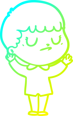 Bir insan tarafından çizilmiş soğuk gradyan çizgi film karakteri.