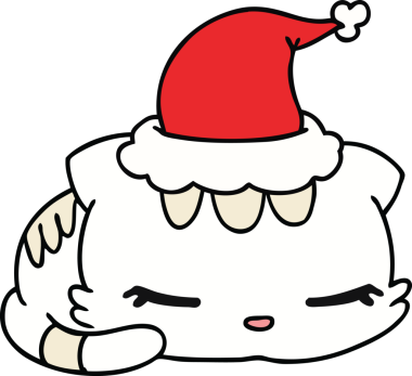 Bir insan tarafından çizilmiş kawaii kedisinin el çizimi karikatürü.