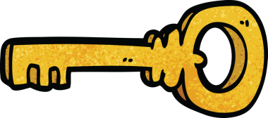 Bir insan tarafından çizilmiş altın karalama anahtarı.