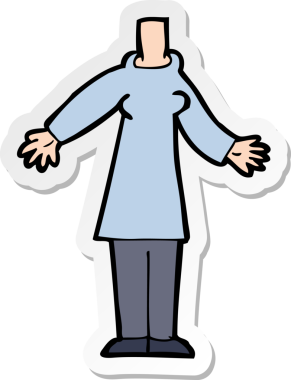 Bir insan tarafından çizilmiş bir karikatür çıkartması.