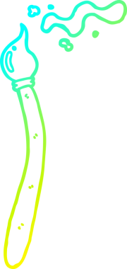 Bir insan tarafından çizilmiş bir karikatür fırçasının soğuk gradyan çizimi