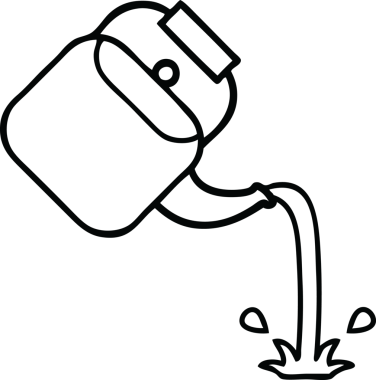 Bir insan tarafından çizilen çaydanlığın çizgi çizimi