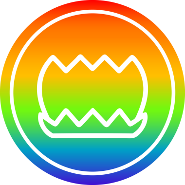 Nilüfer çiçeği dairesel ikonu gökkuşağı gradyan bir insan tarafından çizilmiş.