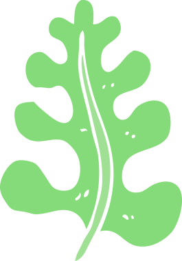 Bir insan tarafından çizilmiş yaprağın düz renk çizimi