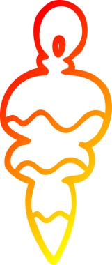 Bir insan tarafından çizilmiş bir çizgi filmin sıcak gradyan çizimi