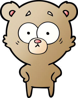 Bir insan tarafından çizilmiş sürpriz ayı karikatürü