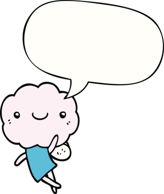 Bir insan tarafından çizilmiş tatlı bulut kafalı yaratık.