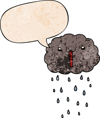 Konuşma baloncuğu olan karikatür bulutu insan tarafından çizilmiş retro doku.