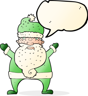 Bir insan tarafından çizilmiş karikatür, çirkin Noel Baba.