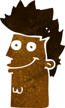 Bir insan tarafından çizilmiş mutlu adam yüzü.