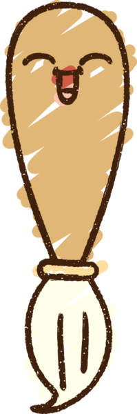 Bir insan tarafından çizilen Mutlu Boya Fırçası Tebeşiri