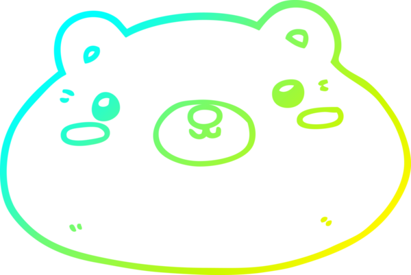 Bir insan tarafından çizilen çizgi film ayısının soğuk gradyan çizgisi.